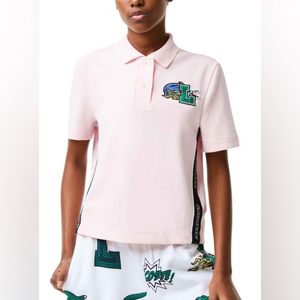 Lacoste Women's Regular Fit Comic Badge Polo Lacoste Light Pink Size 34